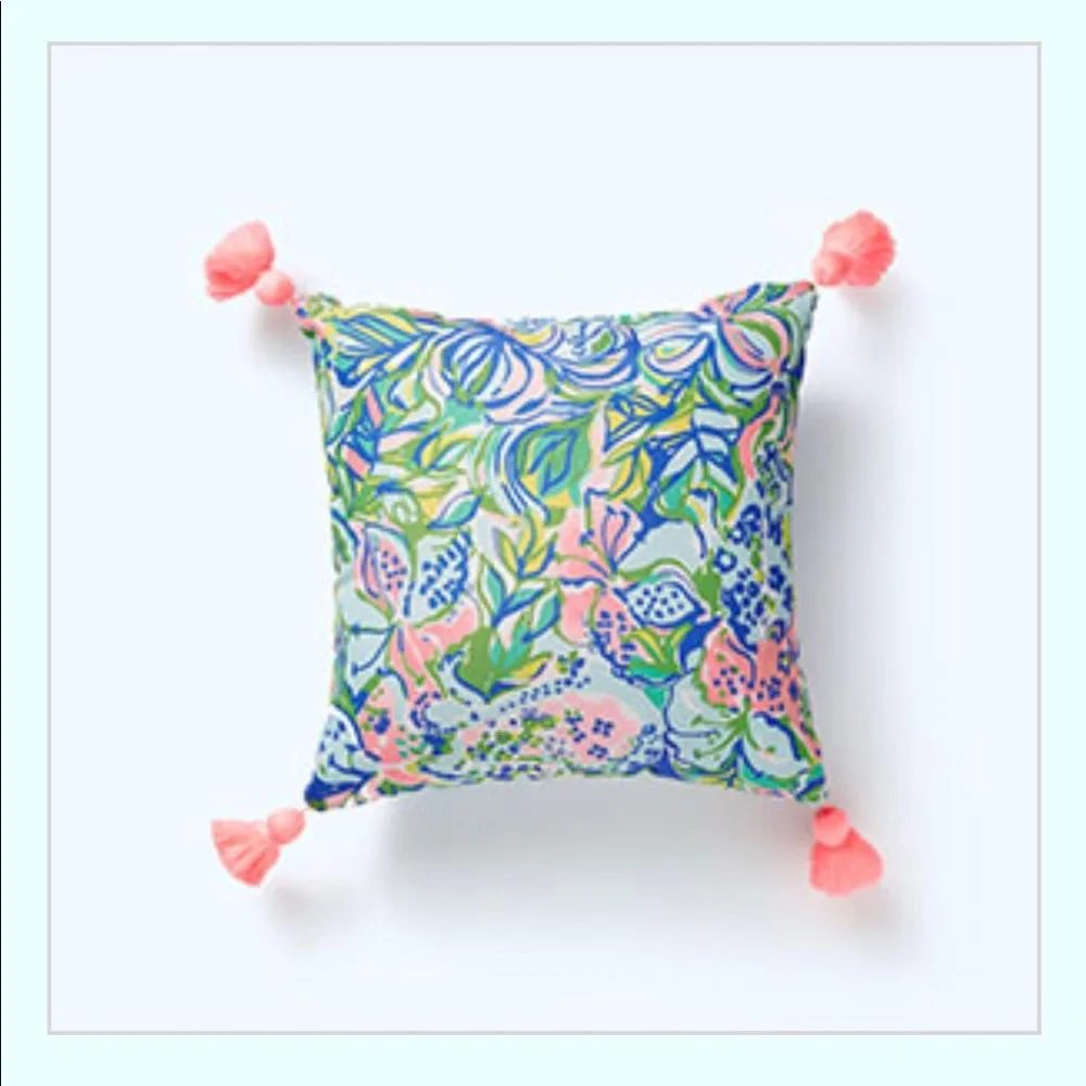 Lilly Pulitzer Floral Toss Pillow in Pink, Blue, Green